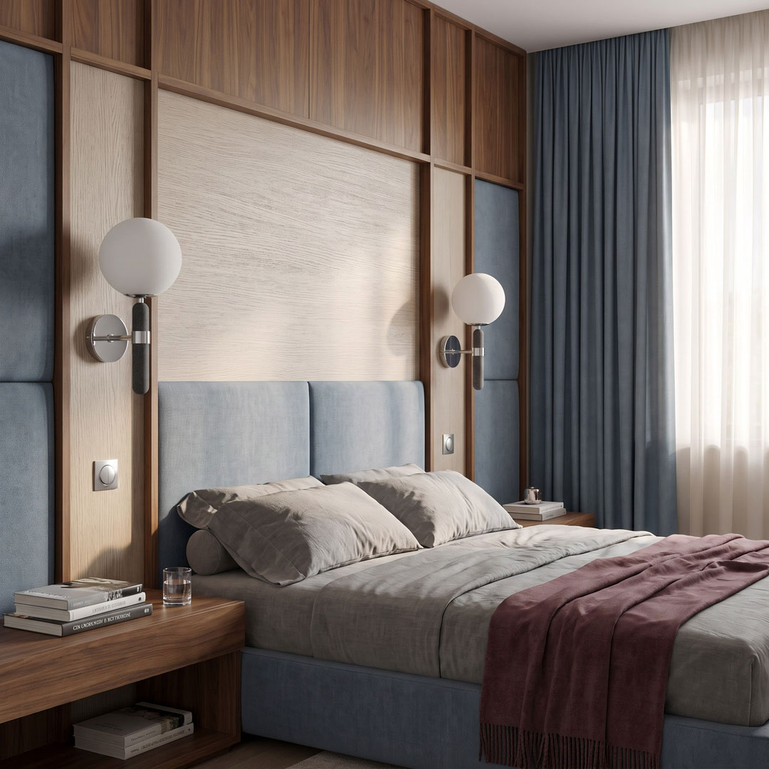 Chromovaná nástěnná lampa, svítidlo GRANINO D20, moderní design, betonová rukojeť