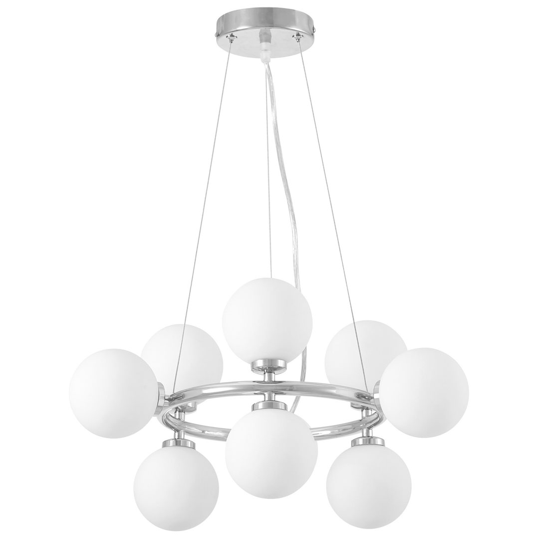 Designová chromovaná závěsná lampa MARSIADA vícebodová bílá - Lumina Deco obrázek 1