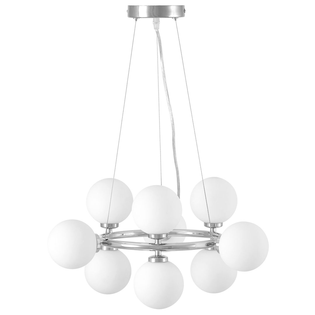 Designová chromovaná závěsná lampa MARSIADA vícebodová bílá - Lumina Deco obrázek 2