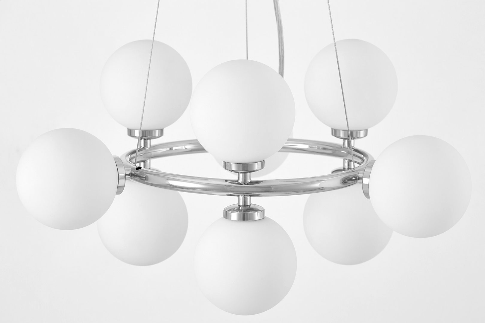 Designová chromovaná závěsná lampa MARSIADA vícebodová bílá - Lumina Deco obrázek 4