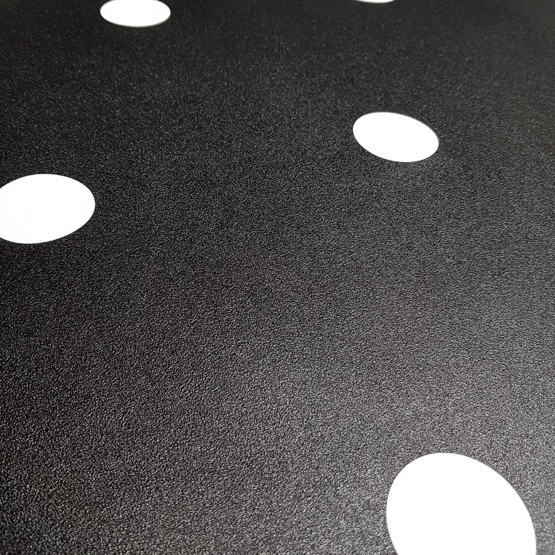 Černá tapeta s bílými puntíky, tečky 5 cm - Dekoori obrázek 2