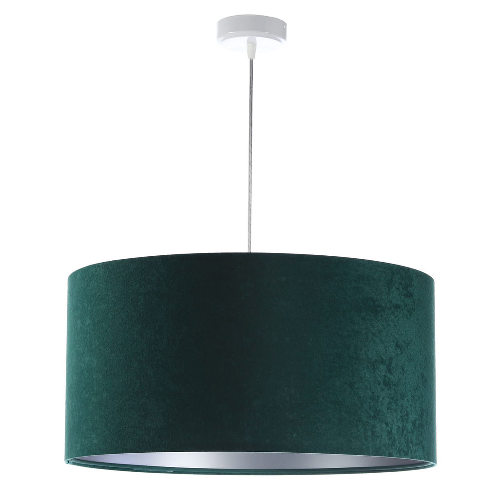 Zeleno-stříbrné závěsné svítidlo s velurovým stínidlem ve tvaru válce OLIMPIA - BPS Koncept obrázek 3