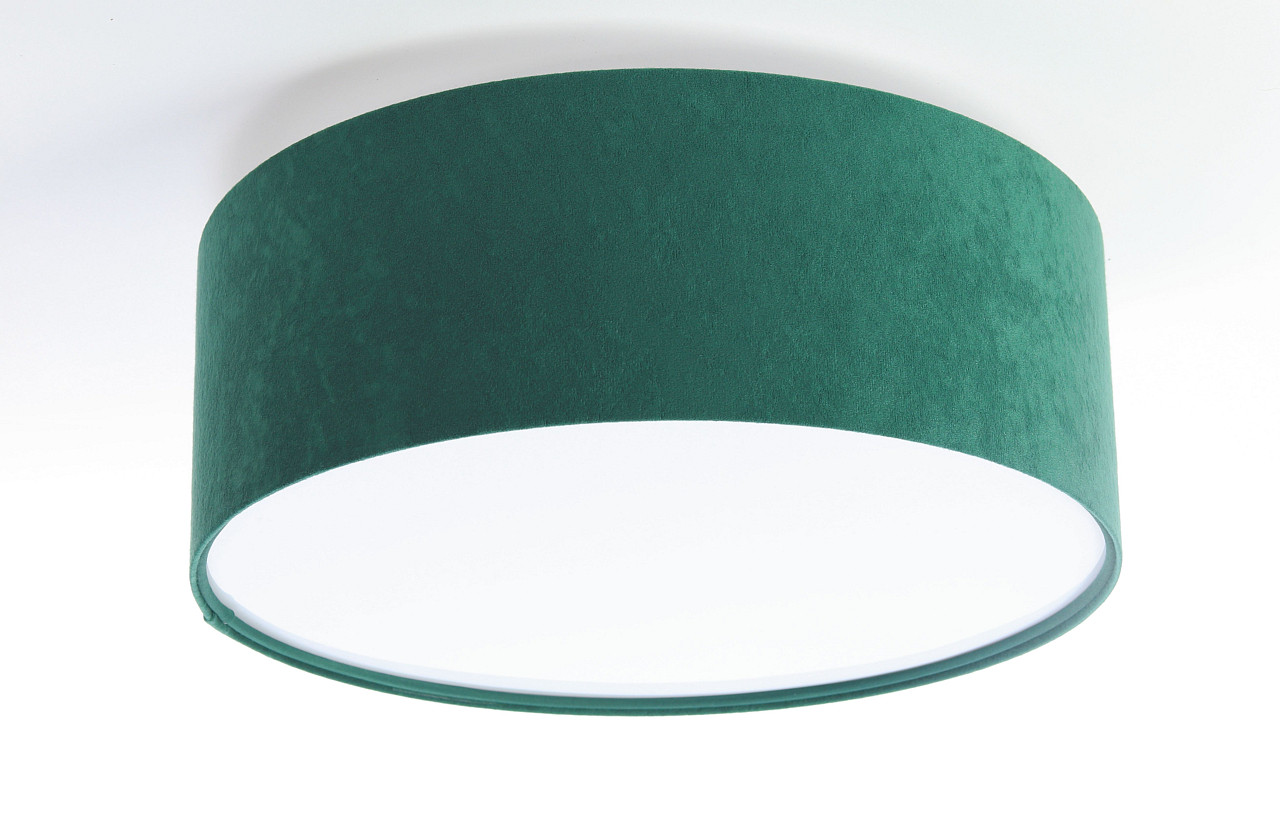 Zelené stropní svítidlo, lampa s kulatým válcovým velurovým stínidlem ROWEL - BPS Koncept obrázek 3