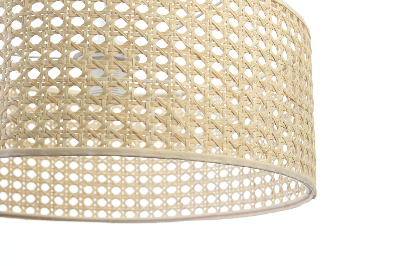 Přírodní závěsná lampa s boho ratanovým stínidlem ve tvaru válce ROTANG - BPS Koncept obrázek 4