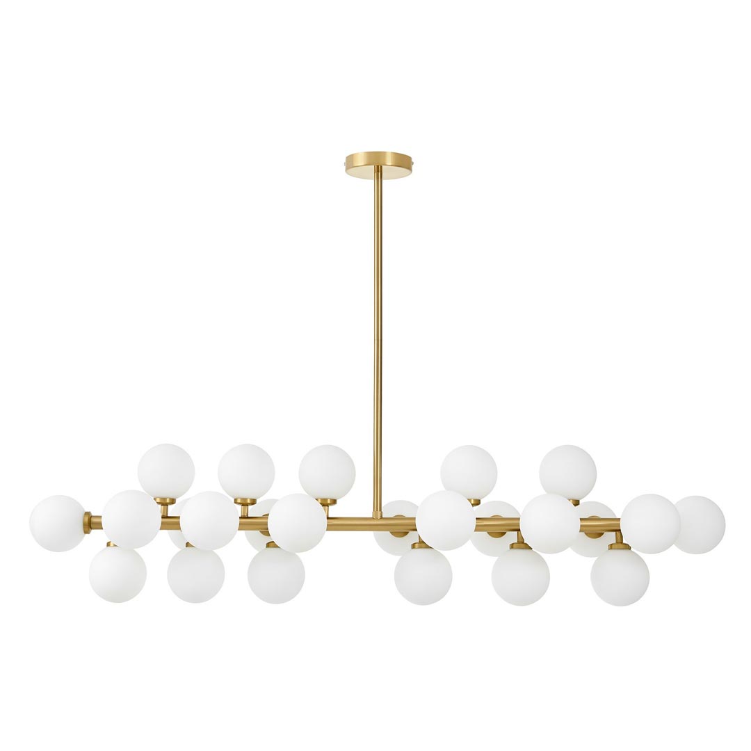 Elegantní, mosazné, závěsné svítidlo PETRICA bílé stínidla skleněné koule - Lumina Deco obrázek 1