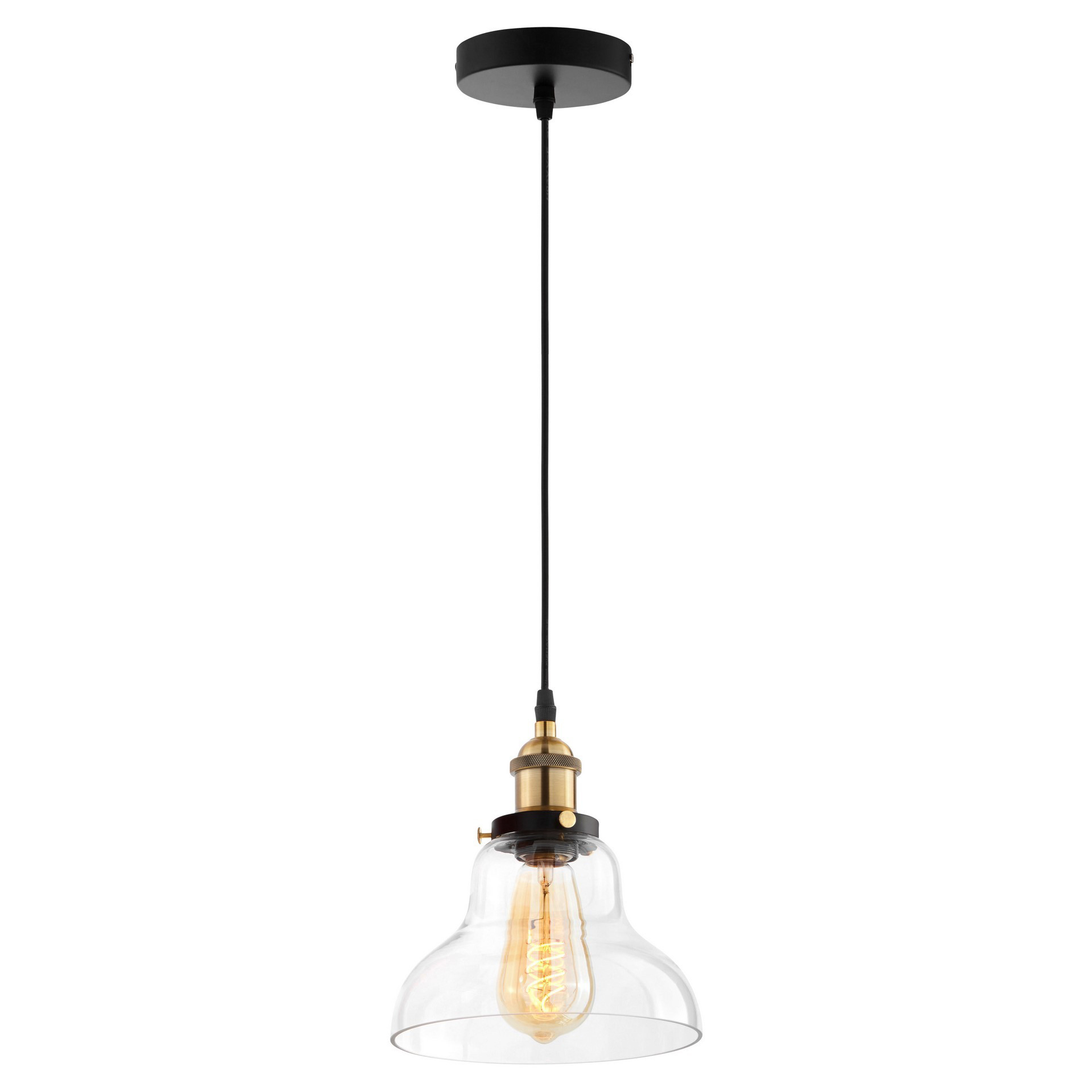 Průhledné závěsné světlo, industriální svítidlo, skleněné stínidlo, retro styl - ZUBI - Lumina Deco obrázek 2