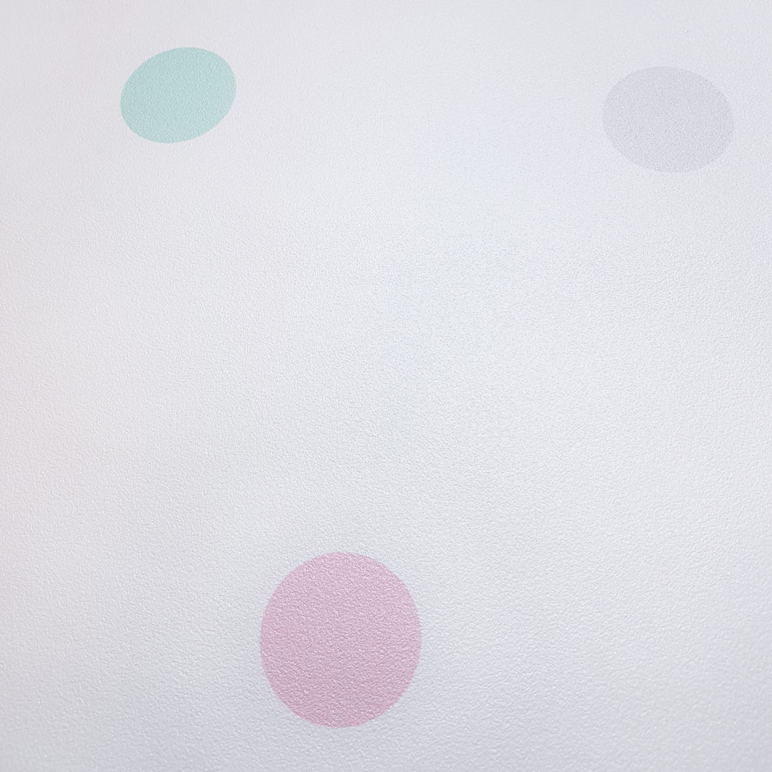 Tapeta s barevnými pastelovými puntíky, tečkami, polka dot 5 cm - Dekoori obrázek 4
