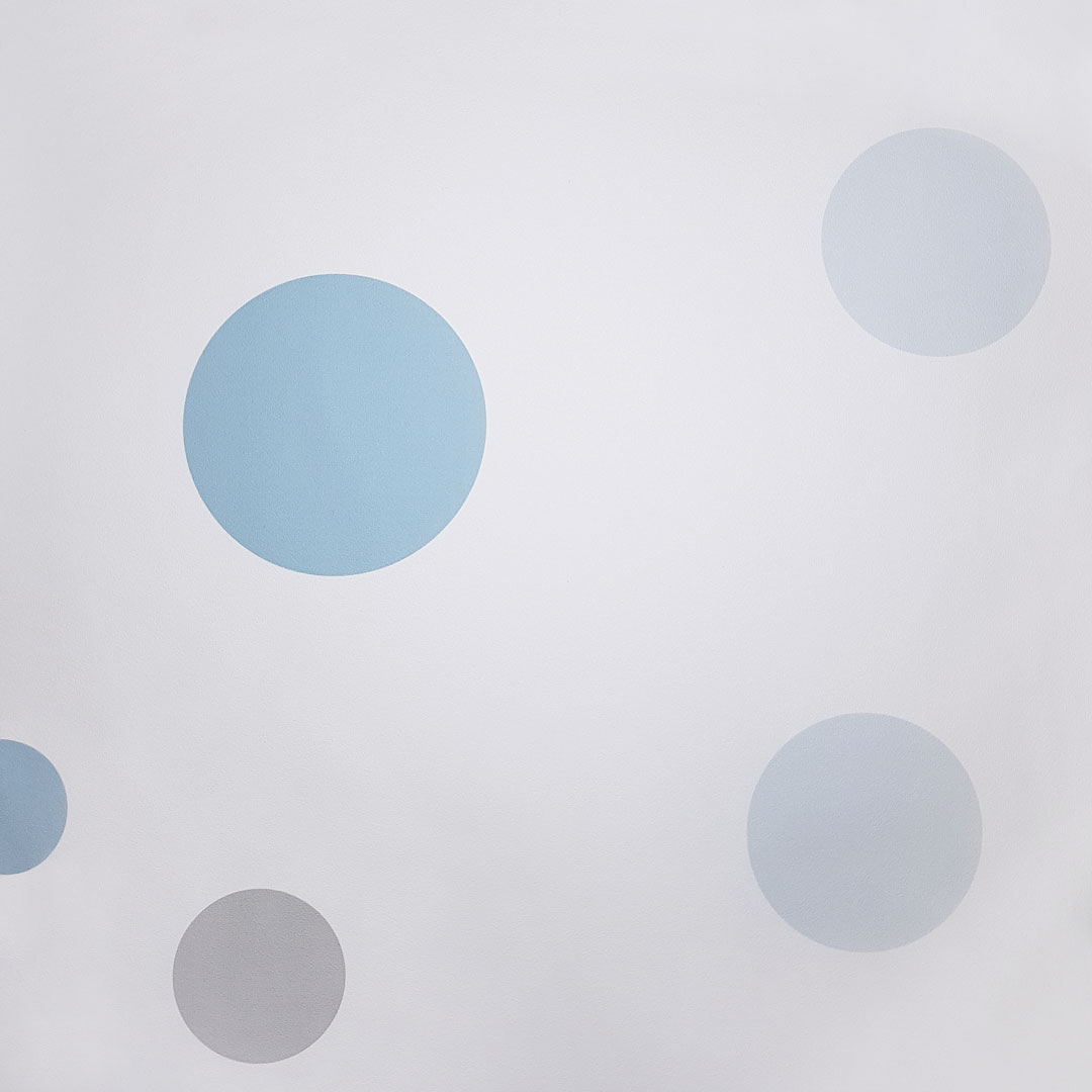 Tapeta s modrými a šedými bublinami v moderním stylu, do obývacího pokoje - Dekoori obrázek 3