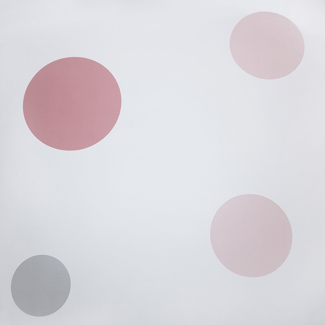 Stylová tapeta do dětského pokoje s růžovými a šedými bublinami - Dekoori obrázek 3