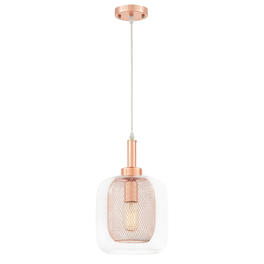 Módní, moderní stropní svítidlo BESSA měď / růžové zlato, kov, sklo - Lumina Deco obrázek 3