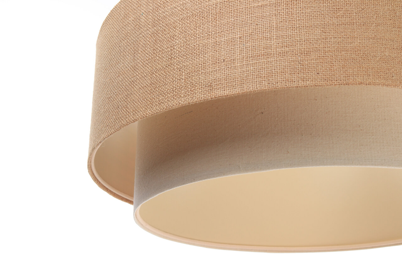 Závěsná BOHO lampa z juty s dvojitým béžovým a krémovým jutovým a lněným stínidlem - BPS Koncept obrázek 4