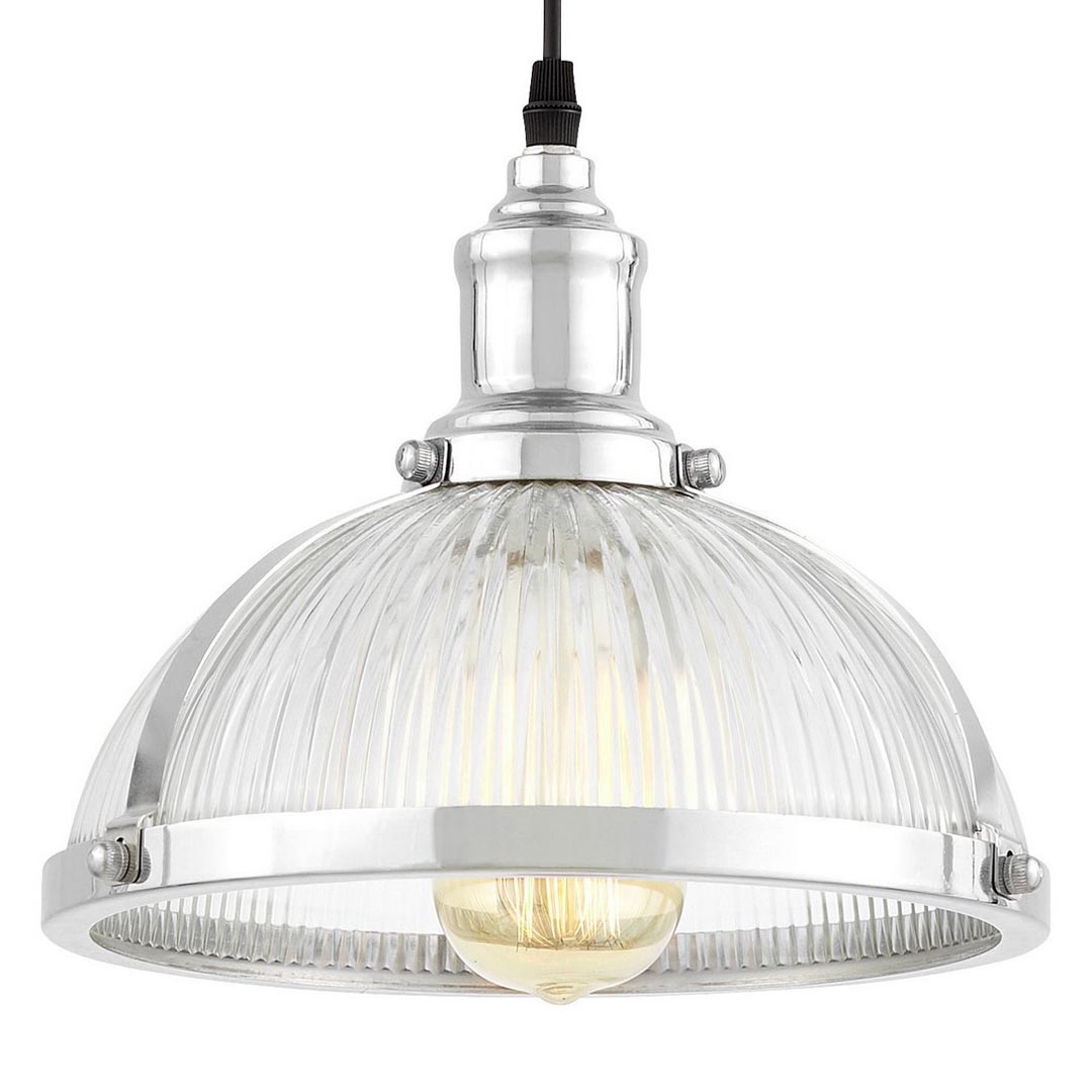 Skleněná dekorativní závěsná lampa BRICO průmyslová, loftová, skleněná, kovová - Lumina Deco obrázek 1