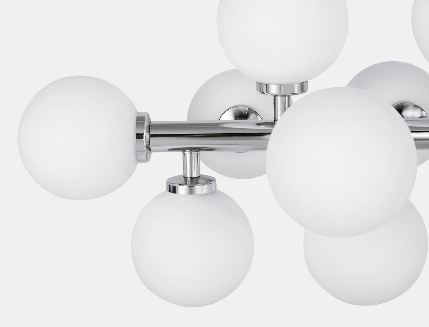Designová horizontální závěsná lampa PETRICA chrom, stínidla koule - Lumina Deco obrázek 4