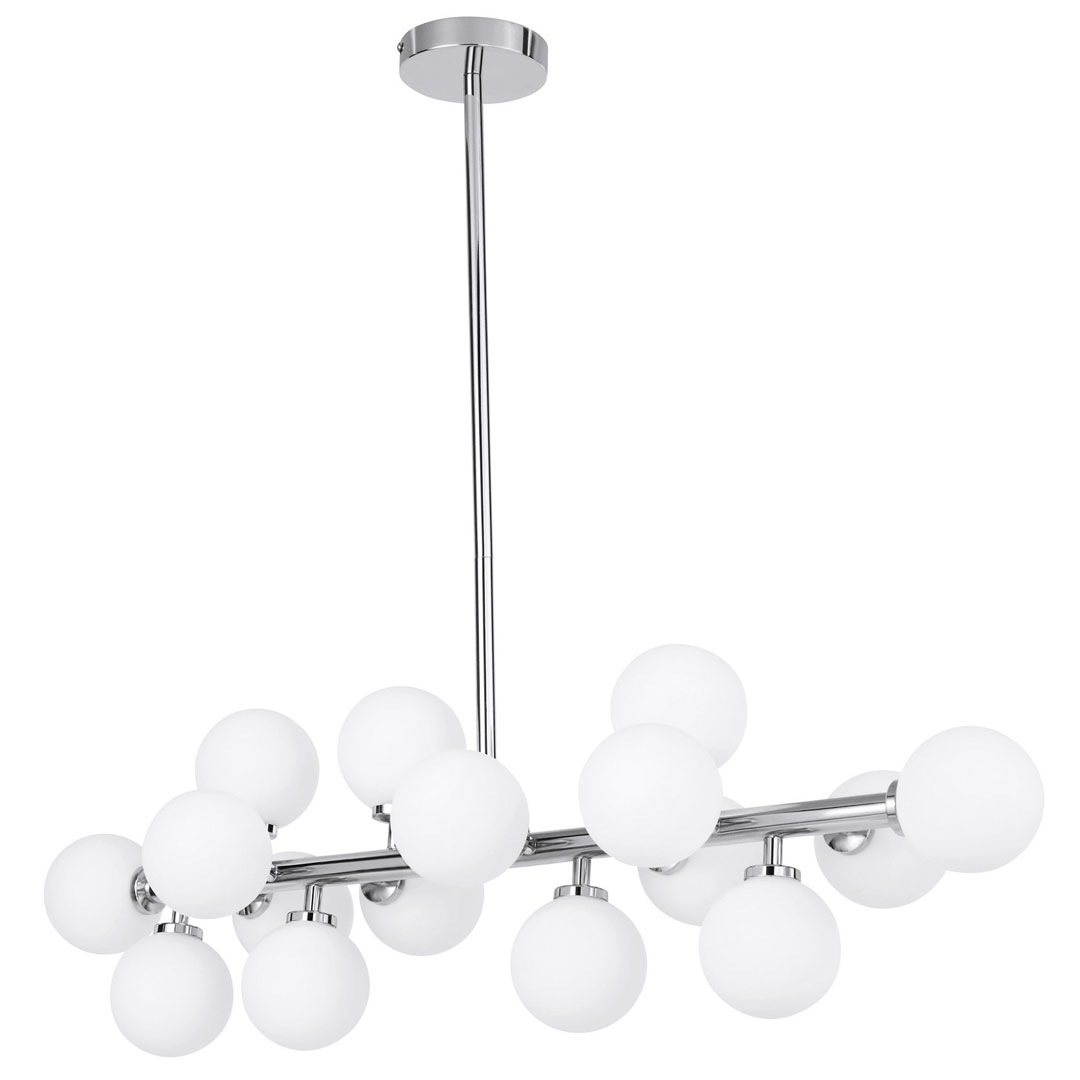 Designová horizontální závěsná lampa PETRICA chrom, stínidla koule - Lumina Deco obrázek 3
