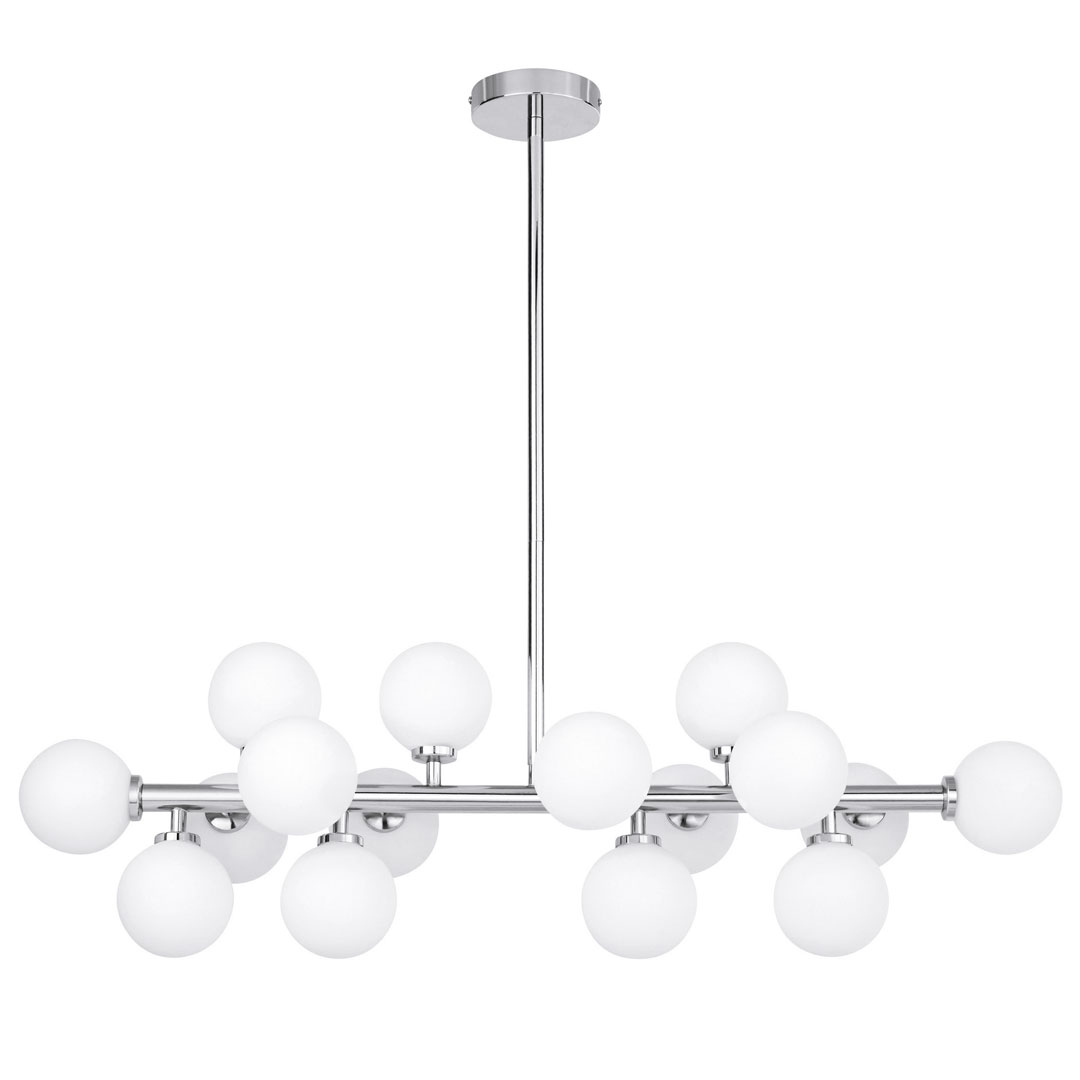 Designová horizontální závěsná lampa PETRICA chrom, stínidla koule - Lumina Deco obrázek 1