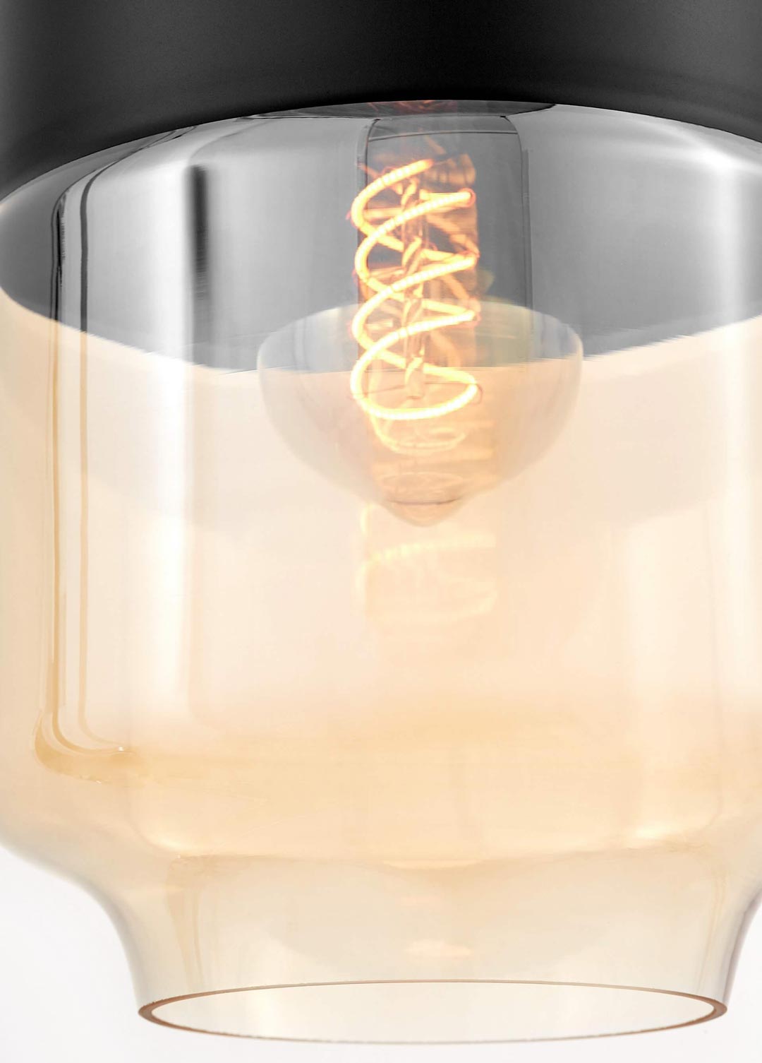 Černé stropní svítidlo, lampa ASTILA, stínidlo ze skla a kovu, loftová, moderní - Lumina Deco obrázek 3
