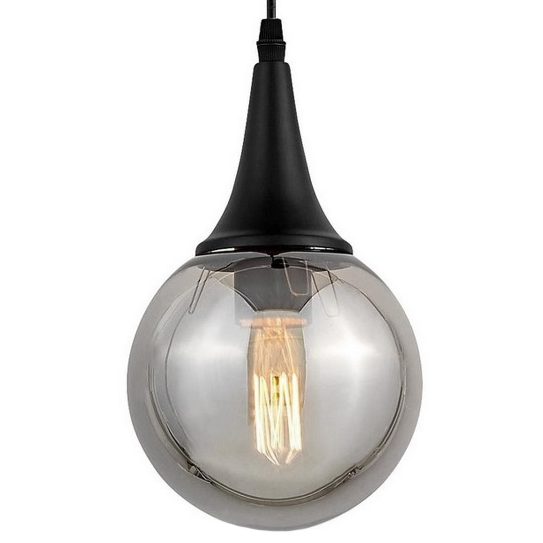 Industriální černé stropní svítidlo ROCHERRO skleněné stínítko koule - Lumina Deco obrázek 1