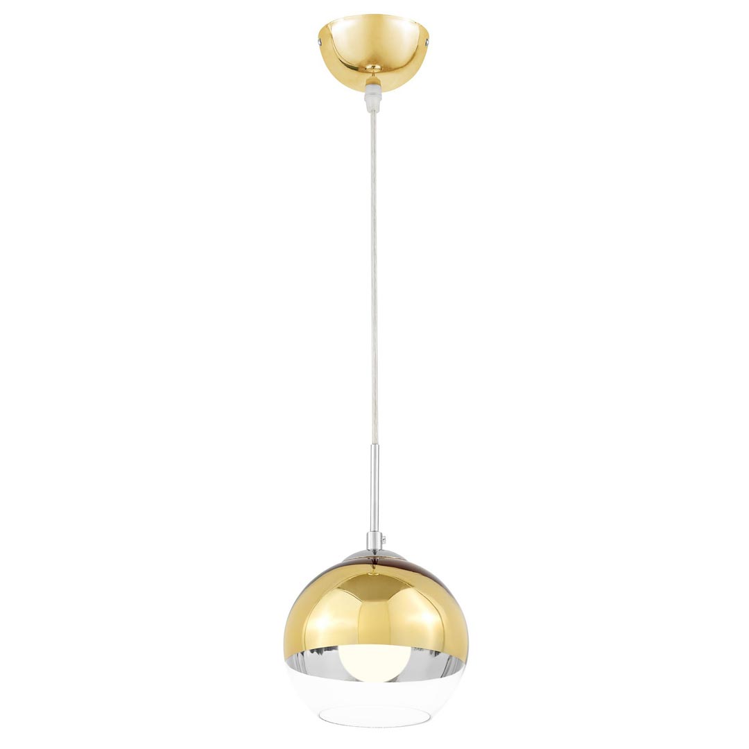 Glamour závěsná lampa VERONI zlatá průhledná skleněná koule - Lumina Deco obrázek 3