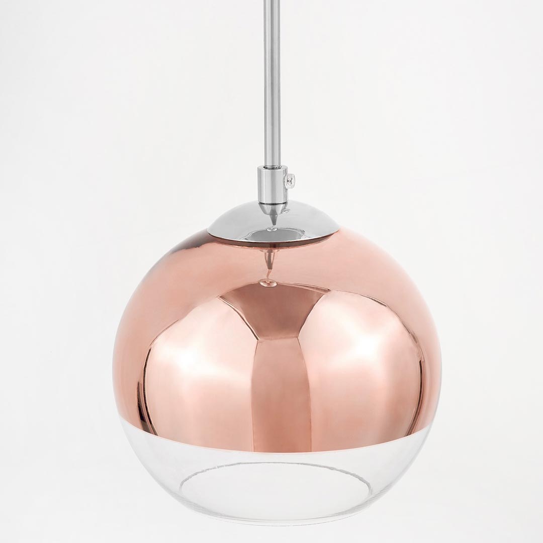 Stropní lampa, lustr VERONI moderní skleněné stínidlo koule růžové zlato rose gold - Lumina Deco obrázek 4