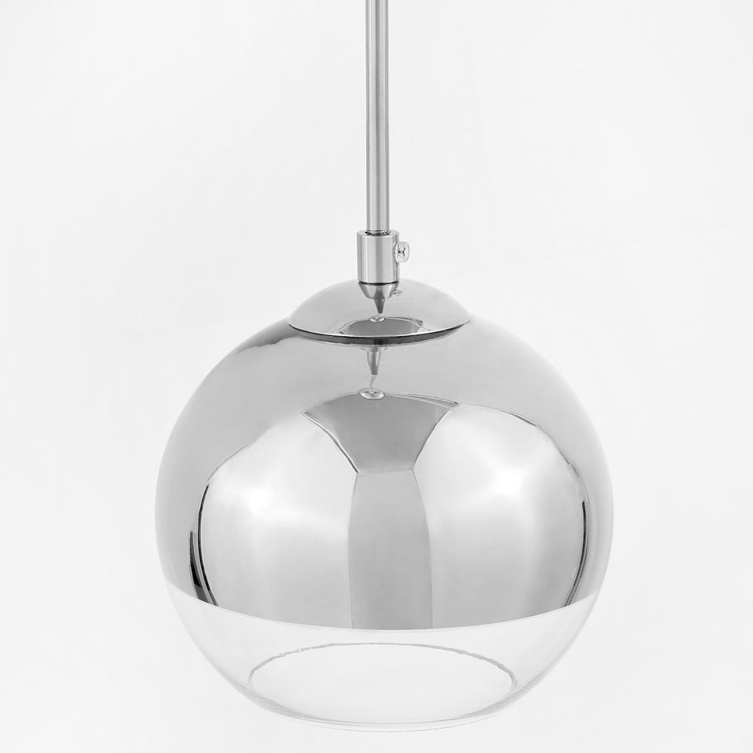 Moderní visací lampa VERONI skleněná koule stříbrná průhledná - Lumina Deco obrázek 4