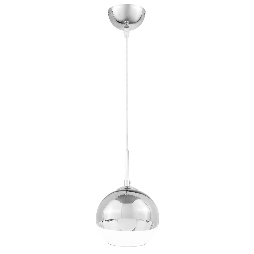 Moderní visací lampa VERONI skleněná koule stříbrná průhledná - Lumina Deco obrázek 3
