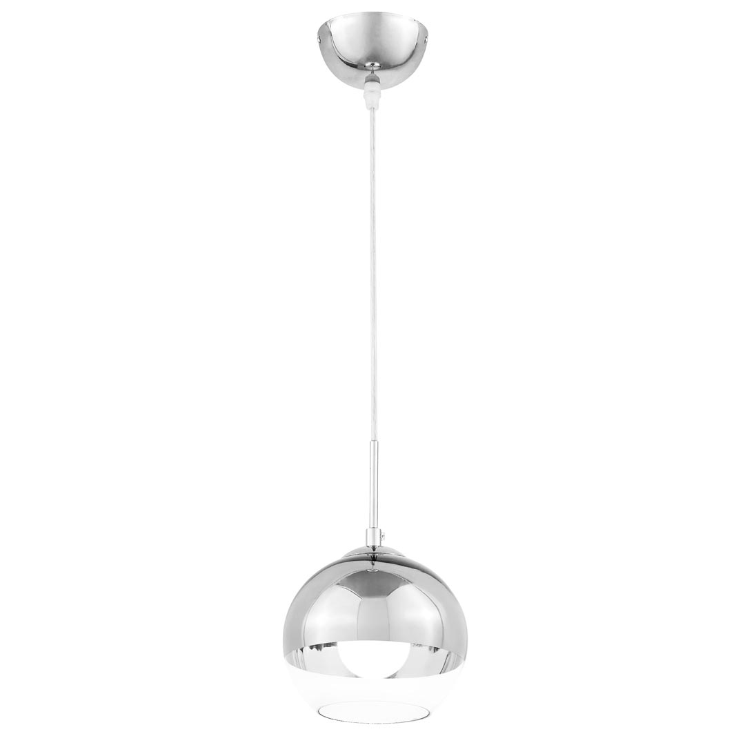 Moderní visací lampa VERONI skleněná koule stříbrná průhledná - Lumina Deco obrázek 2