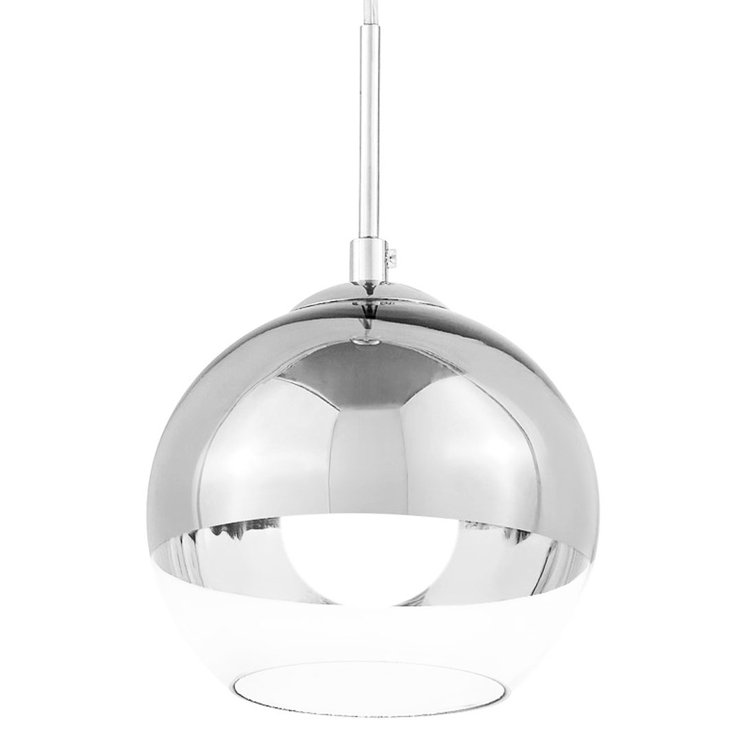 Moderní visací lampa VERONI skleněná koule stříbrná průhledná - Lumina Deco obrázek 1
