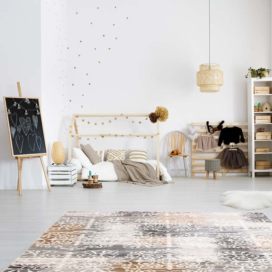Šedý rustikální koberec Floral Patchwork krajkový vzor - Carpetforyou obrázek 2