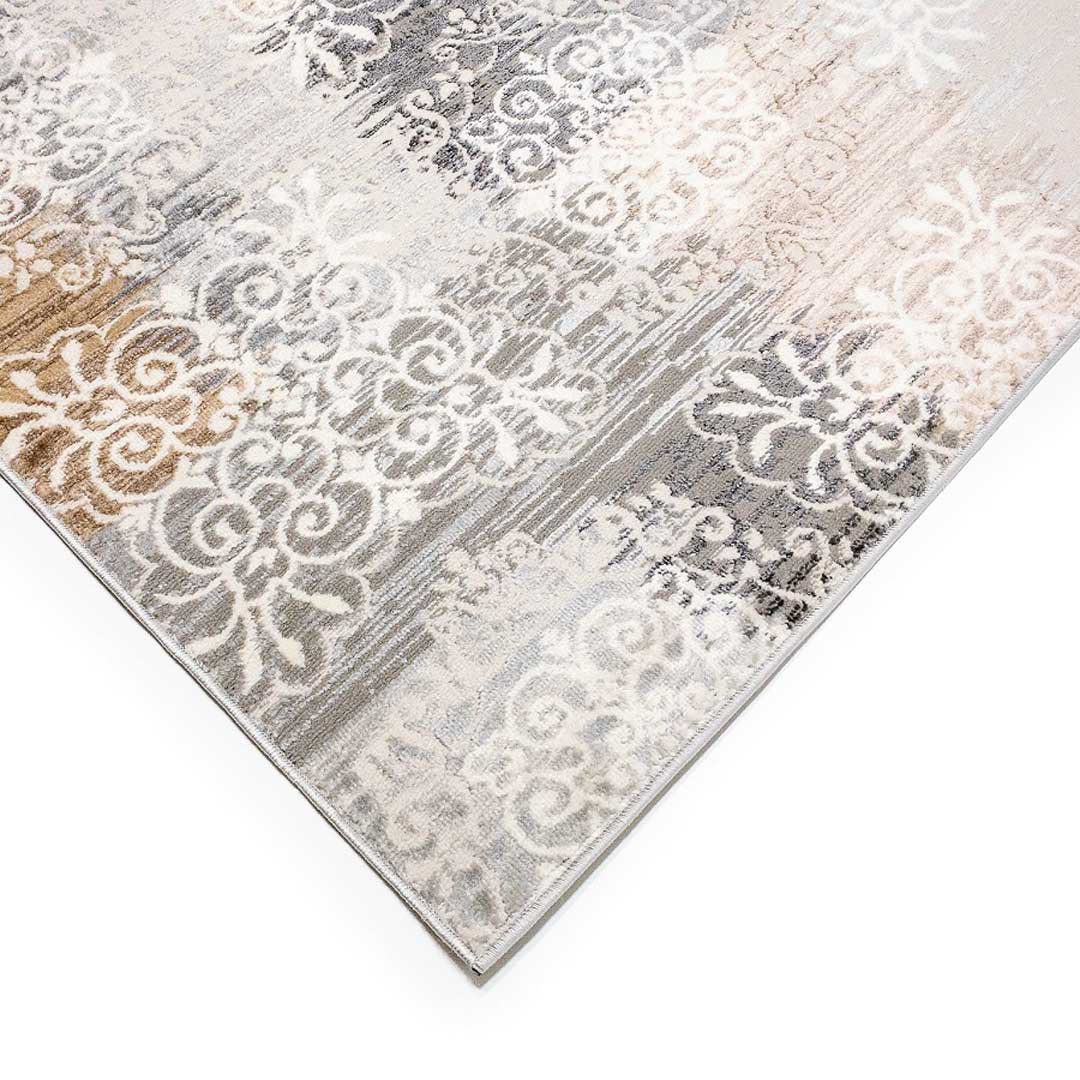 Šedý rustikální koberec Floral Patchwork krajkový vzor - Carpetforyou obrázek 3