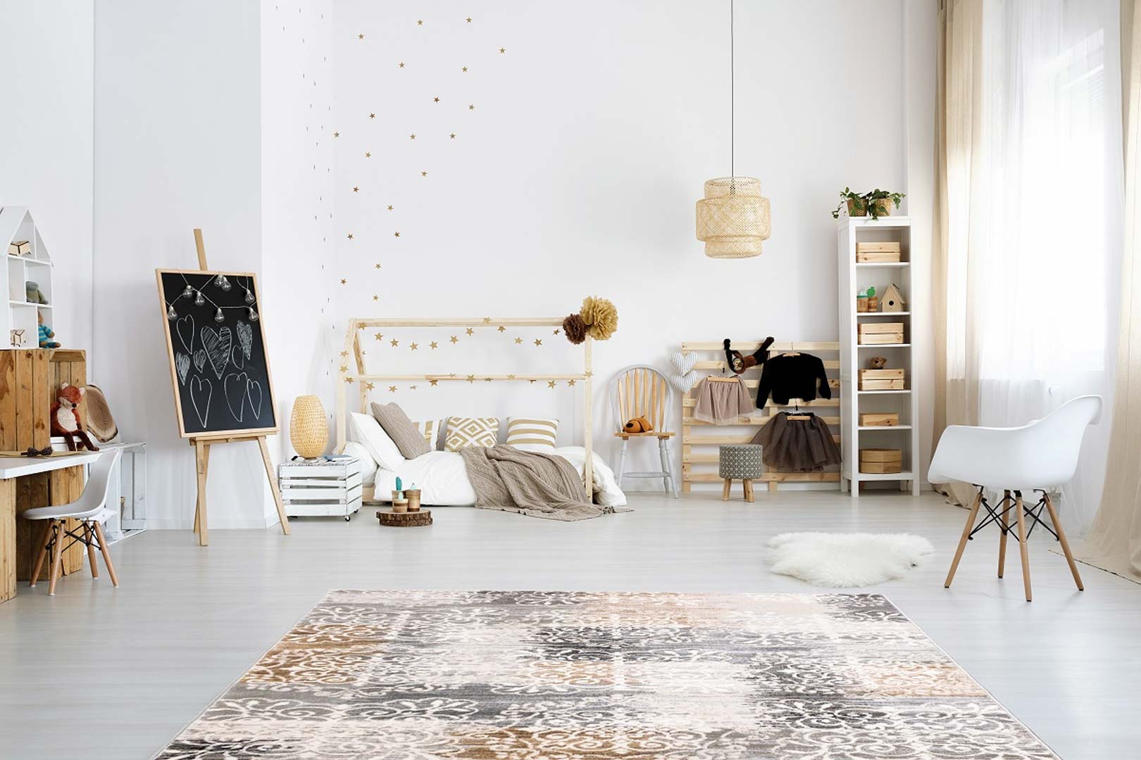 Šedý rustikální koberec Floral Patchwork krajkový vzor - Carpetforyou obrázek 4