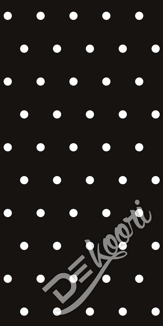 Černá tapeta s bílými puntíky, tečky 5 cm - Dekoori obrázek 3
