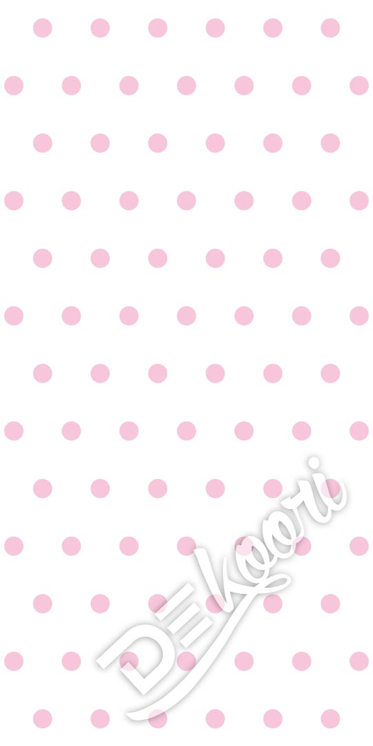 Bílá tapeta s růžovými puntíky, tečky 5 cm - Dekoori obrázek 2