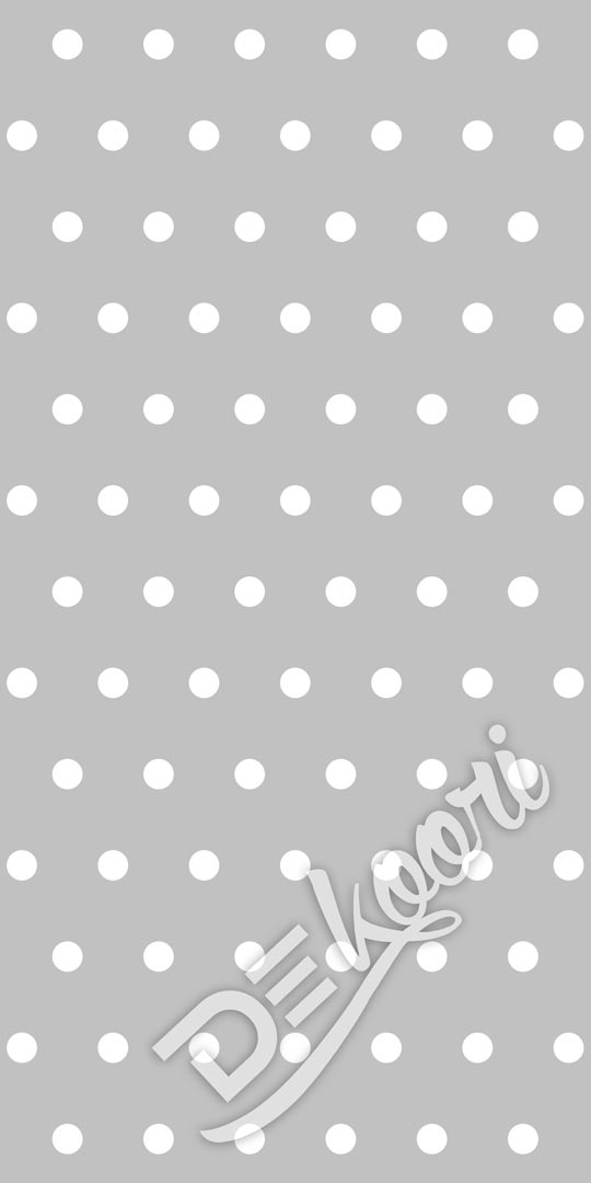 Bytová šedá tapeta s bílými puntíky, tečkami 5 cm - Dekoori obrázek 3