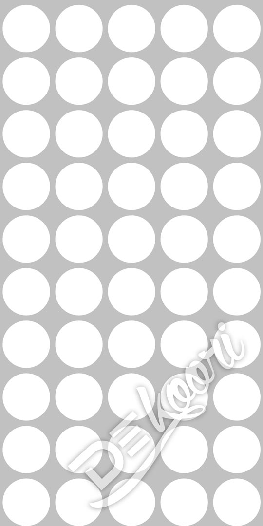 Tapeta šedá s velkými bílými puntíky, kruhy velikosti 18 cm - Dekoori obrázek 2