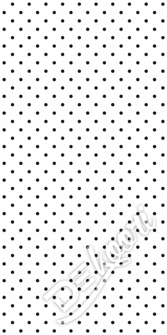 Bílá tapeta s malými 2 cm černými puntíky, tečkami, pin-up - Dekoori obrázek 2