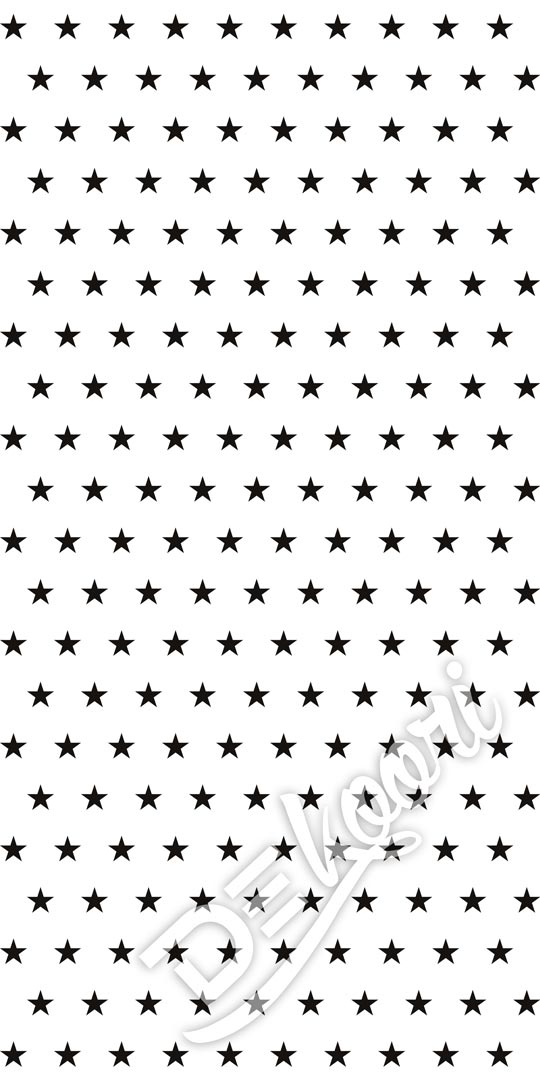 Bílá tapeta s 5 cm černými hvězdami - Dekoori obrázek 3