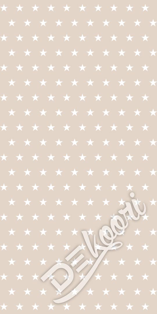 Béžová tapeta s hvězdami bílými velikosti 5 cm - Dekoori obrázek 3
