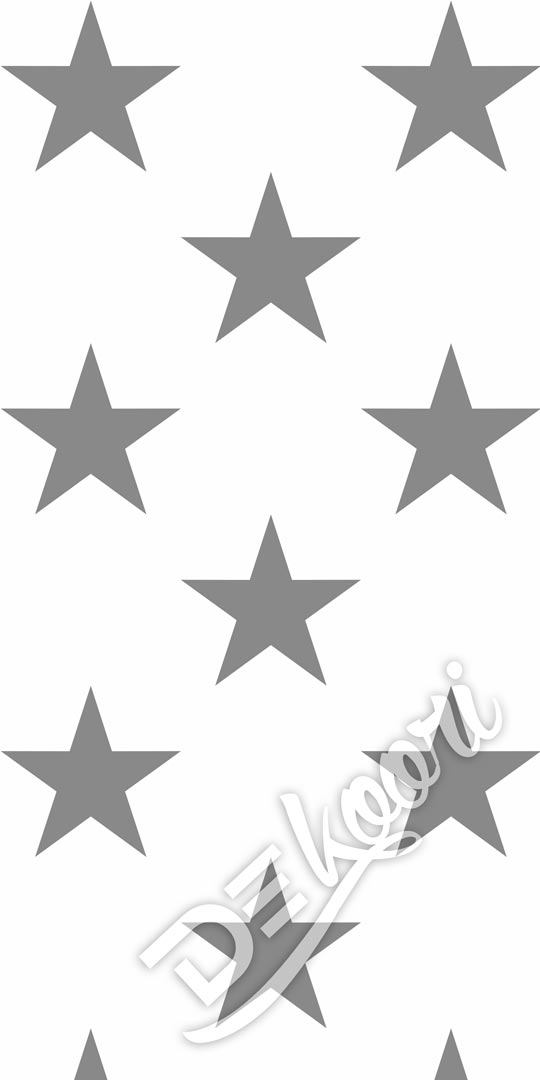 Bílá tapeta s šedými velkými hvězdami velikosti 33 cm - Dekoori obrázek 3