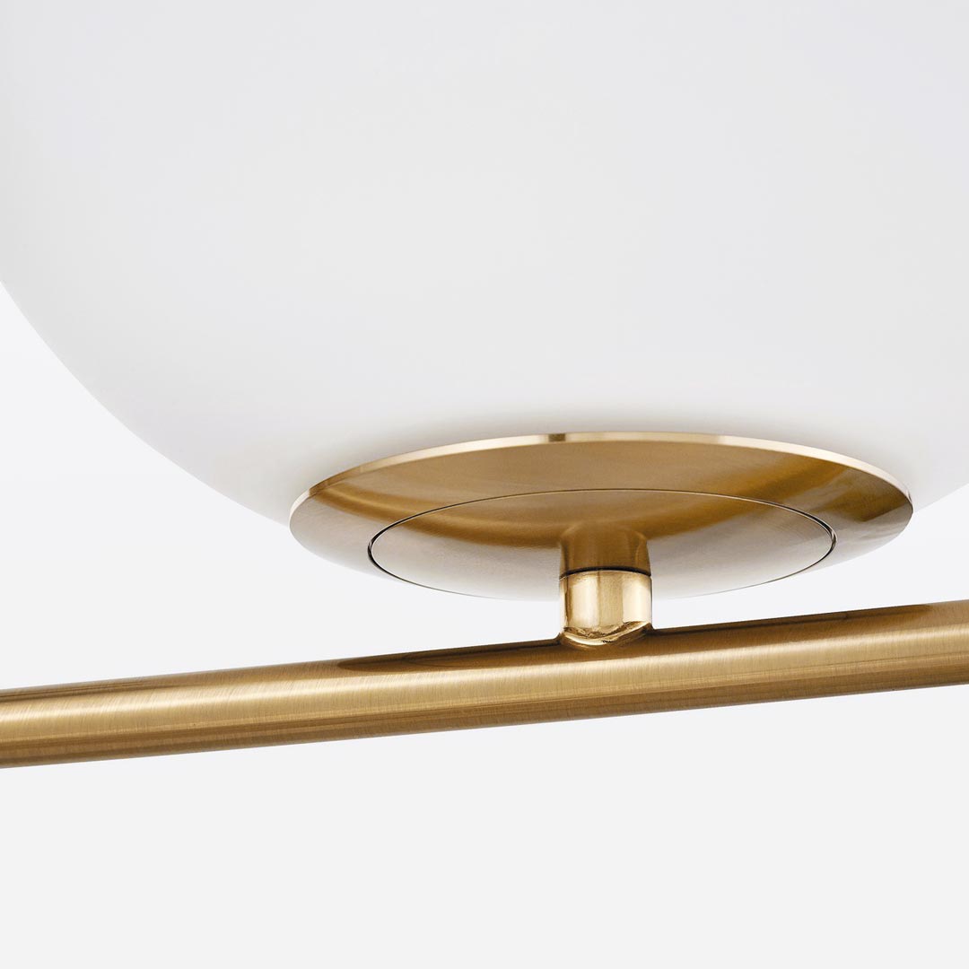 Designové mosazné nástěnné svítidlo SORENTO D20 elegantní bílé skleněné stínidlo koule - Lumina Deco obrázek 4