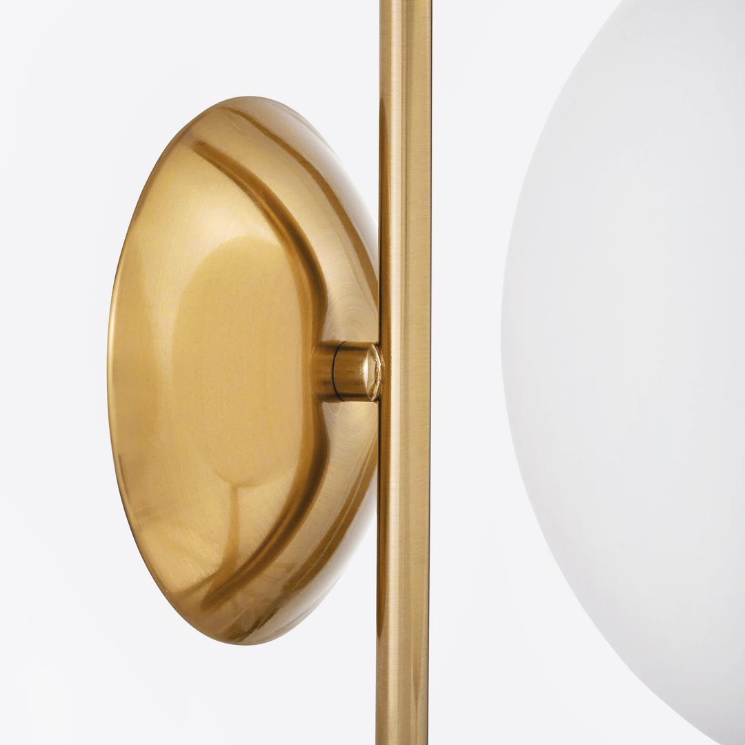 Designové mosazné nástěnné svítidlo SORENTO D20 elegantní bílé skleněné stínidlo koule - Lumina Deco obrázek 3