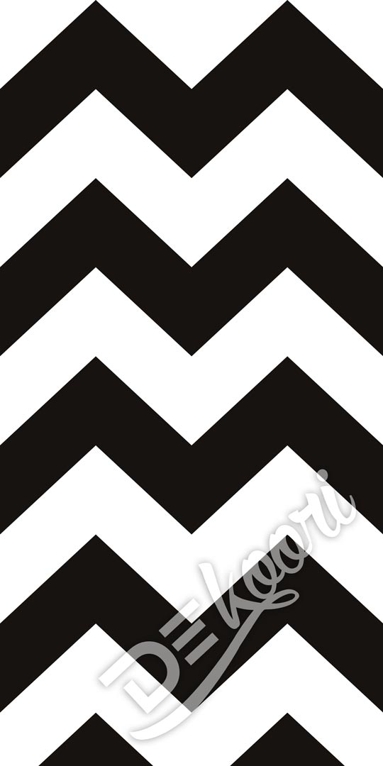 Černo-bílá tapeta se vzorem cik cak, chevron - Dekoori obrázek 3