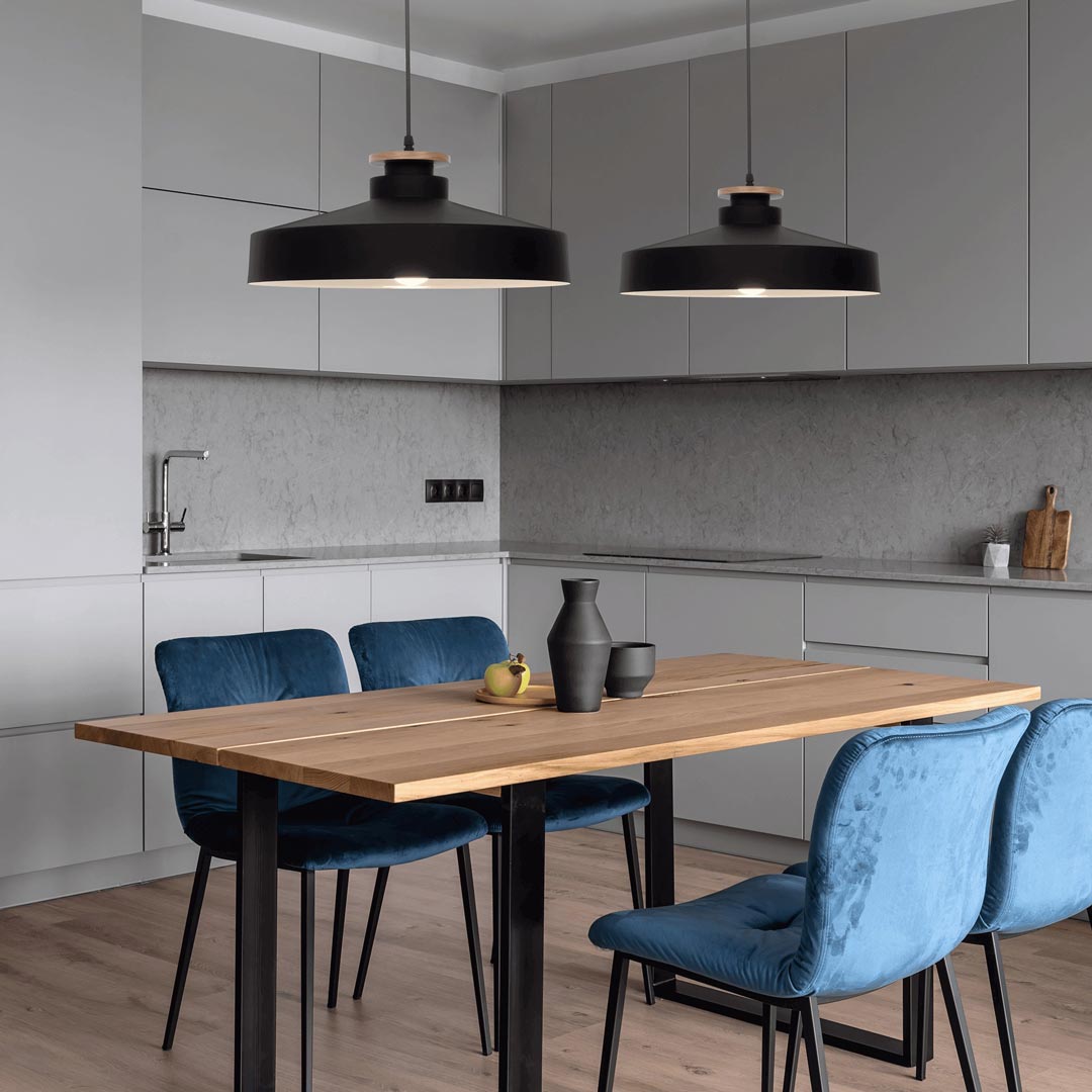 Minimalistická černá závěsná lampa LUDOR moderní loftové svítidlo - Lumina Deco obrázek 2
