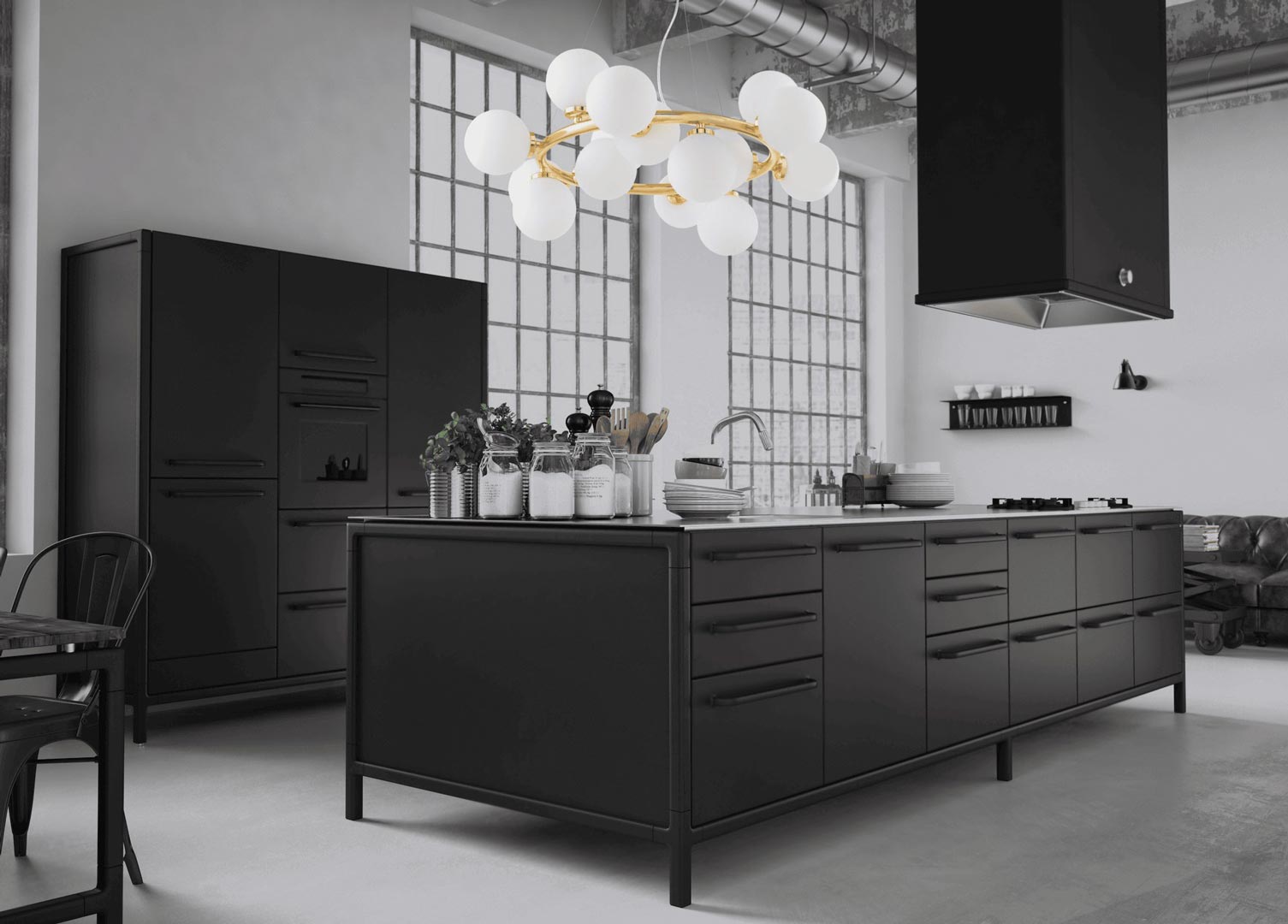 Zlatý lustr, stropní lampa MARSIADA kulatá bílá stínidla - Lumina Deco obrázek 4