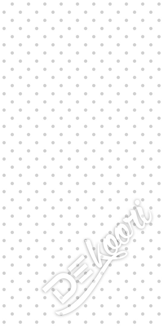 Bílá tapeta s šedými puntíky, malé tečky 2 cm - Dekoori obrázek 3