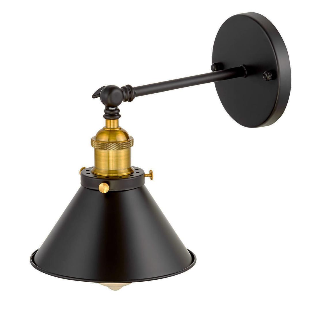 Černá industriální nástěnná lampa, svítidlo GUBI W1 dekorativní kovové stínítko - Lumina Deco obrázek 2