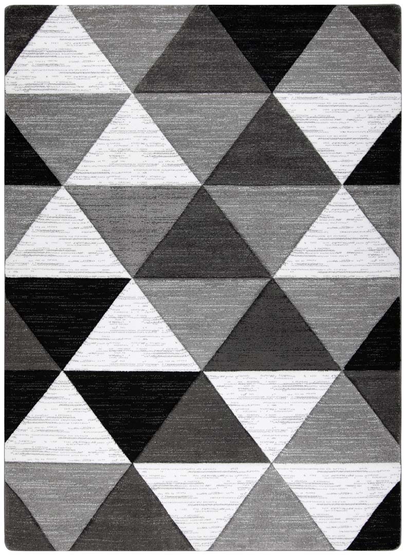 Koberec s bílými, šedými, černými trojúhelníky do obýváku ALTER RINO dekorační trojrozměrný - Dywany Łuszczów obrázek 1