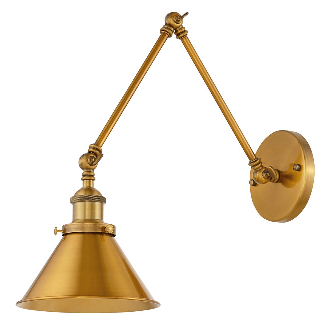 Nastavitelná nástěnná lampa v barvě zlaté mosazi GUBI W2 industriální průmyslové svítidlo na čtení - Lumina Deco obrázek 3