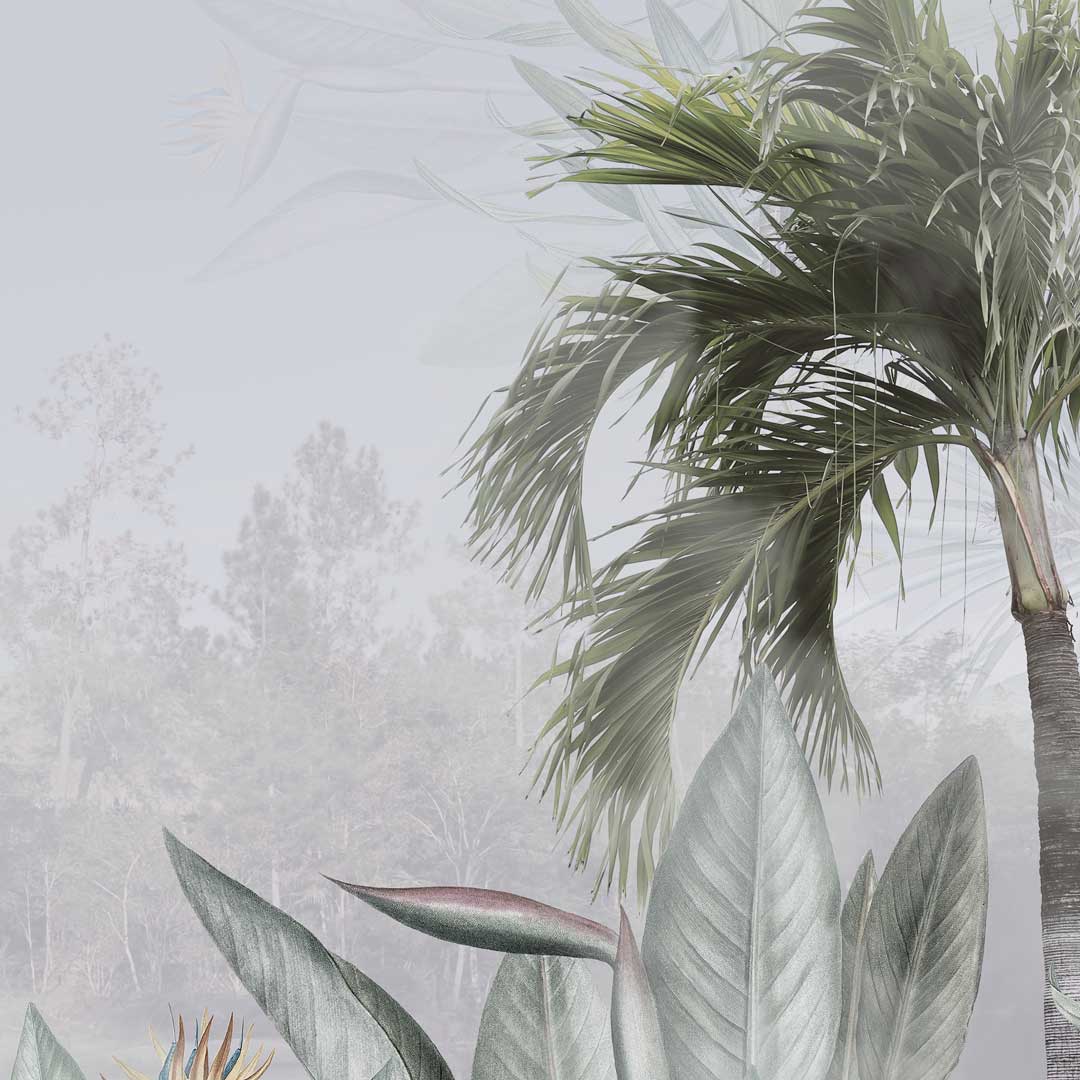 Tapeta palmové listy v zelené barvě