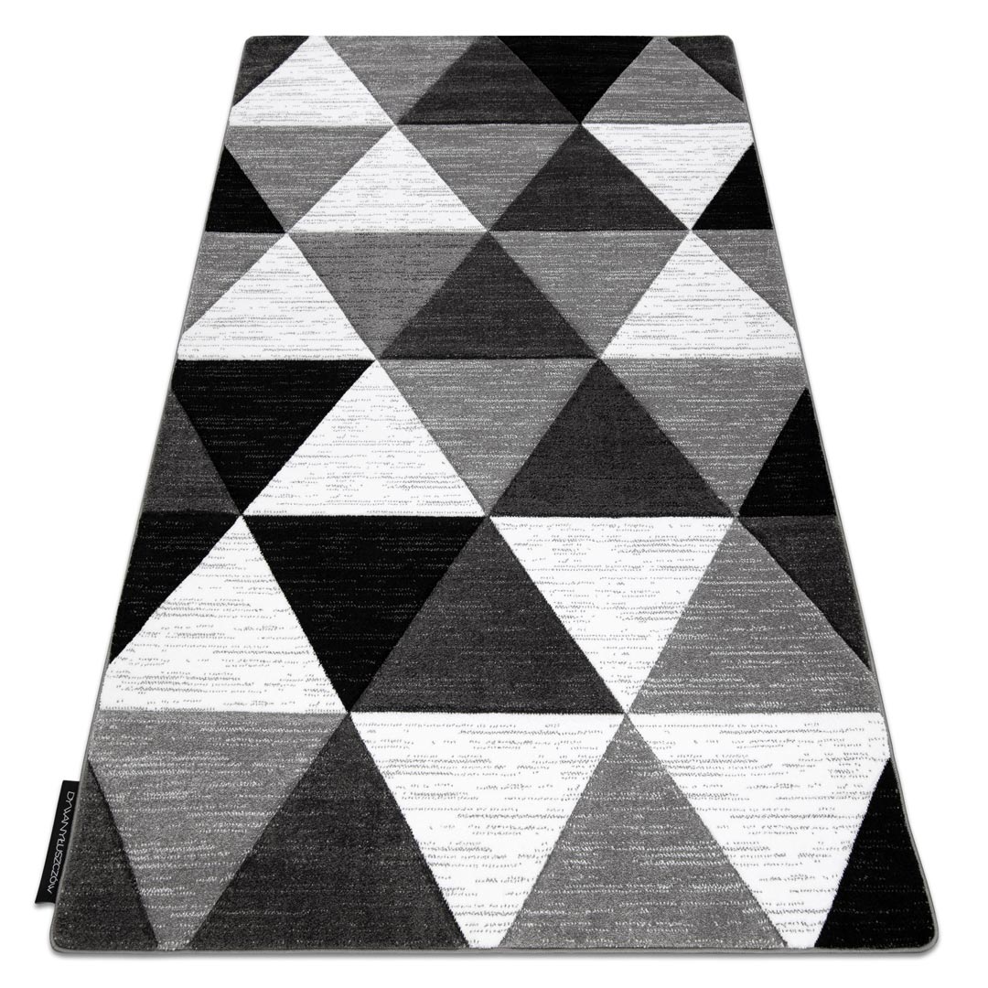 Koberec s bílými, šedými, černými trojúhelníky do obýváku ALTER RINO dekorační trojrozměrný - Dywany Łuszczów obrázek 2