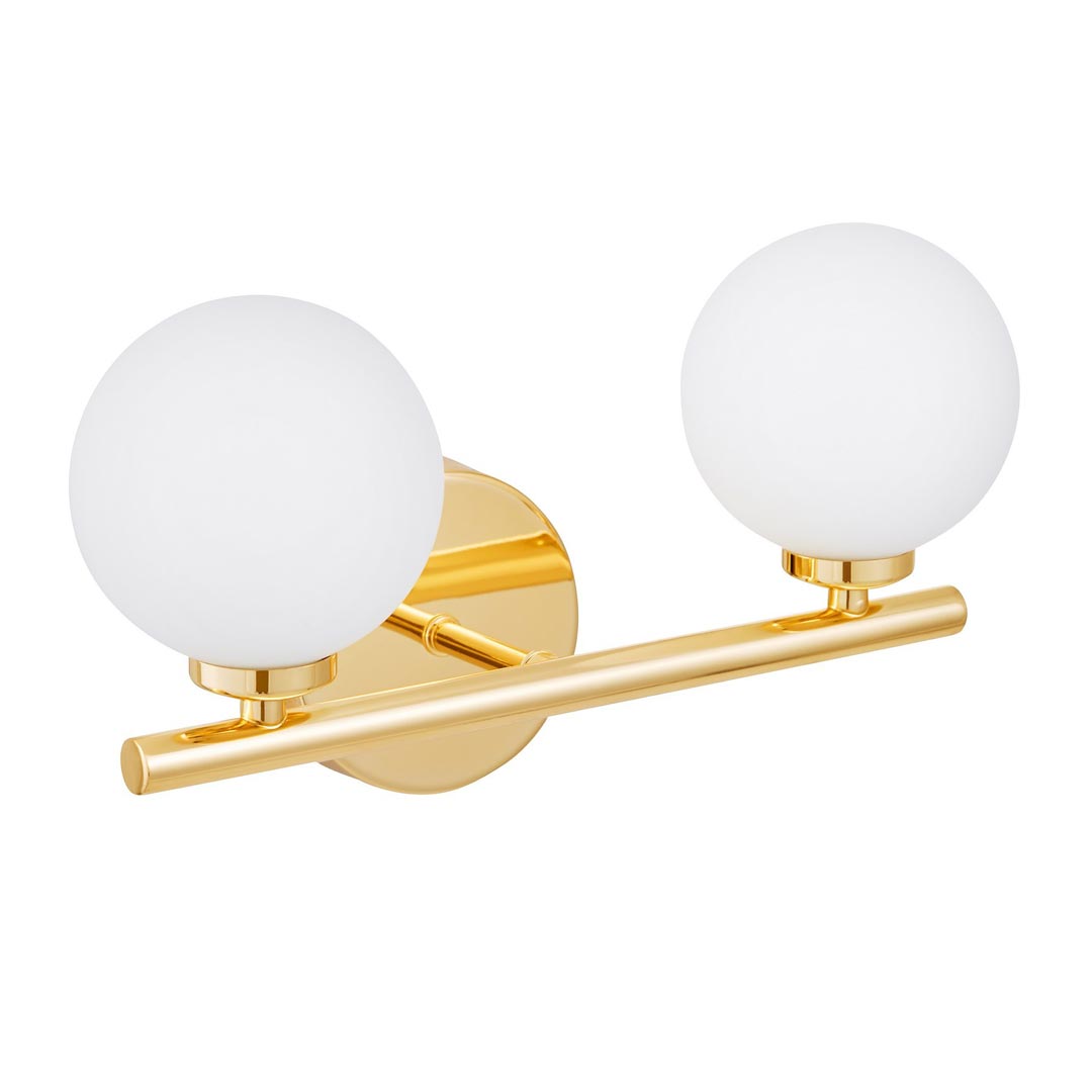 Zlaté nástěnné svítidlo MARSIADA W2 kovová lampa se dvěmi skleněnými stínítky - Lumina Deco obrázek 3